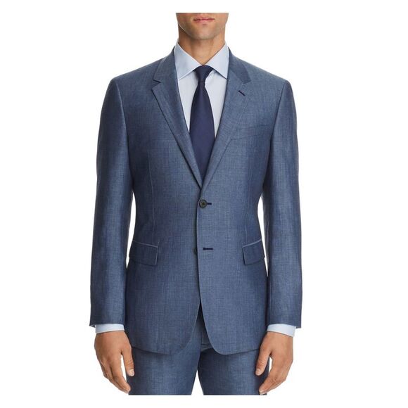 THEORY Mens Blue Single Breasted, Blazer Jacket